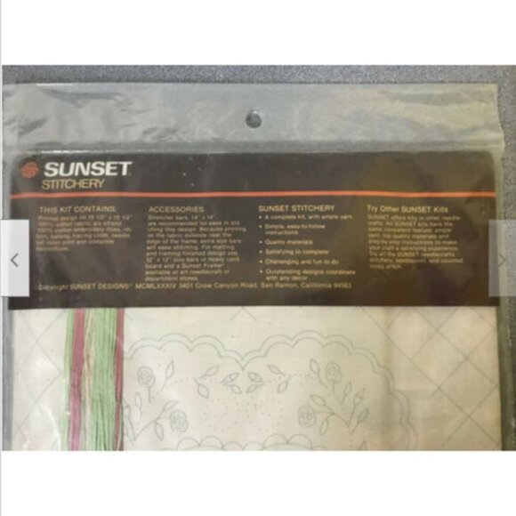 Hearts  Flowers Frame Sunset Stitchery Candlewick Embroidery Kit #2850 - Picture 3 of 3